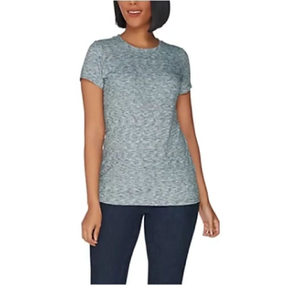 GILI Short Sleeves Crew Neck Rib Knit T-Shirt